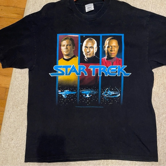 Hanes Black Star Trek Graphic Tee with Blue and Red Accents Sz XL - Picture 6 of 10